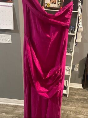 Fashion Nova Fuchsia Draped Maxi Skirt